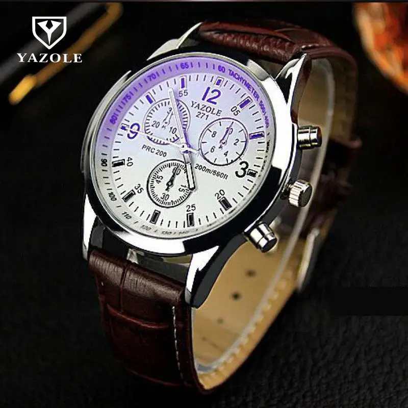 Мужские кварцевые часы из натуральной кожи деловые с Циферблатом нержавеющей