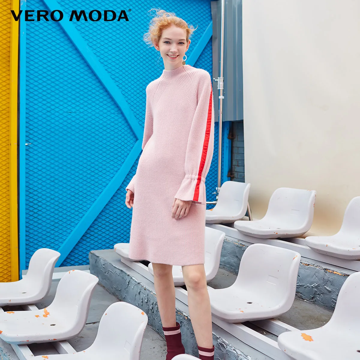 Vero Moda шерстяное платье с высоким воротником и роговыми рукавами | 318446505|Женские