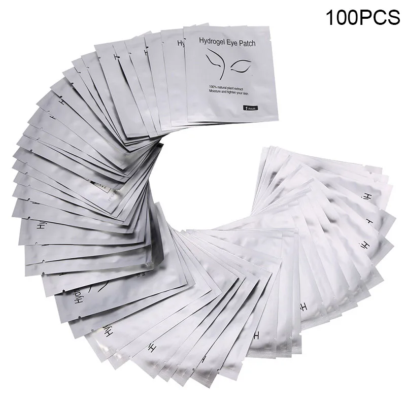 100 pcs Лучший 50/100/200 пар накладки для глаз без ворса гель для ресниц маска накладки Ресницы Наклейки для удлинения QQ99 - Цвет: 100 pcs