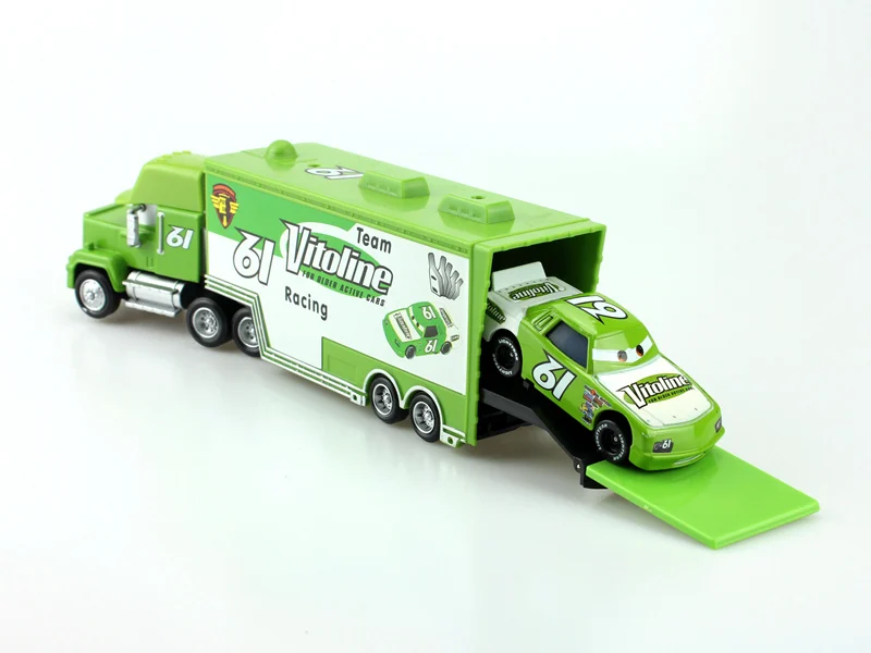 24 стилей disney Pixar Cars мак грузовик+ маленький автомобиль Маккуин Джексон Storm 1:55 литой металлический сплав автомобиль игрушки подарок для детей