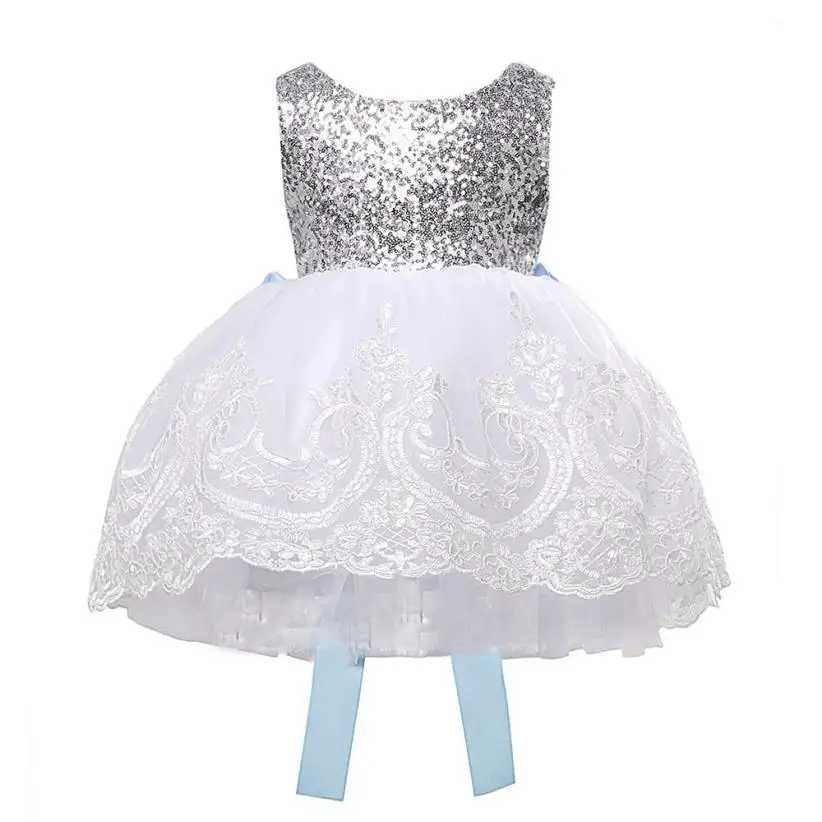 Princess Baby Kids Girl Bowknot Lace Floral Dress Christmas Party Formal Dresses Children Bridesmaid Pageant | Детская одежда и