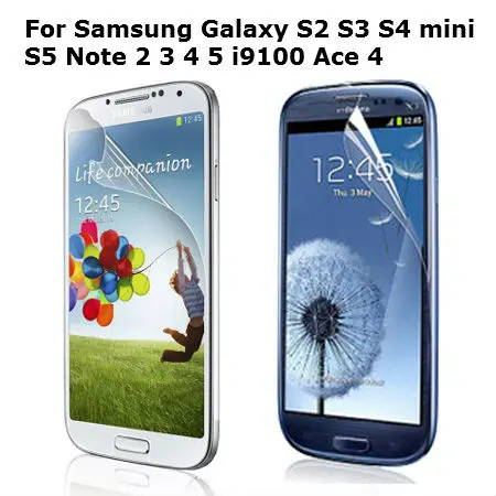 5 шт для samsung Galaxy S2 S3 S4 мини S5 Примечание 2 3 4 i9100 Ace высокий прозрачный глянцевый