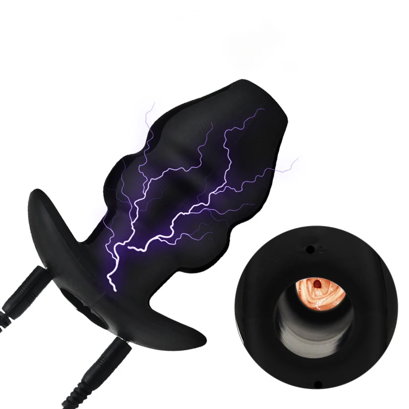 Электрический Шок Вибрация силиконовая Анальная пробка взрослые секс-игрушки