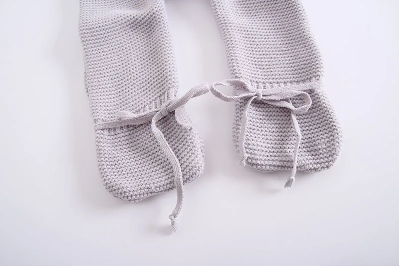 Autumn Winter Kids Knitted Romper Hoodie Solid Gray Colour Toddler Baby Girls Boys Jumpsuit Boutique Infant Costume | Мать и ребенок