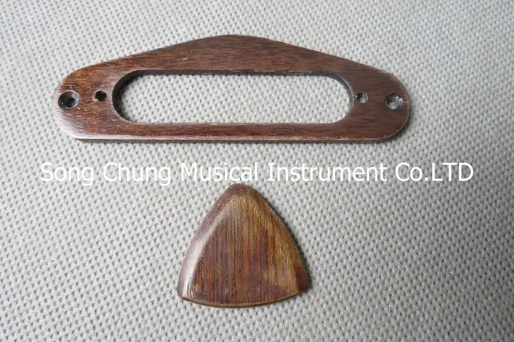 

1Pcs Solid Mahogany guitar NECK PICKUP Mounting Ring+Mahogany picks #195