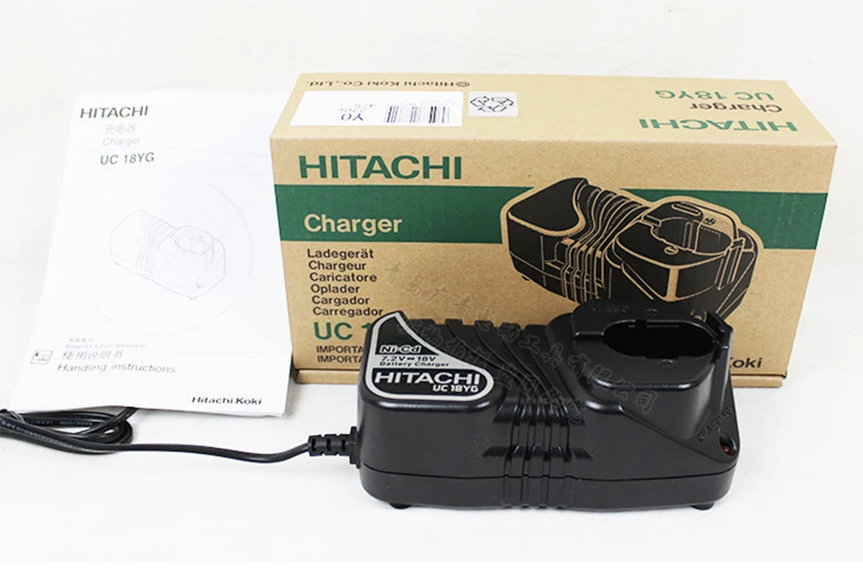 Японское зарядное устройство HitachiBattery UC18YG 7,2 V/9,6 V/12 V/14,4 V никель-кадмиевый BCC1215 для зарядки дрели DS12DVF3