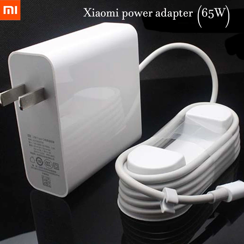 Оригинальный адаптер питания Xiaomi 65W Type C быстрое зарядное устройство Mi Notebook Air 13 3