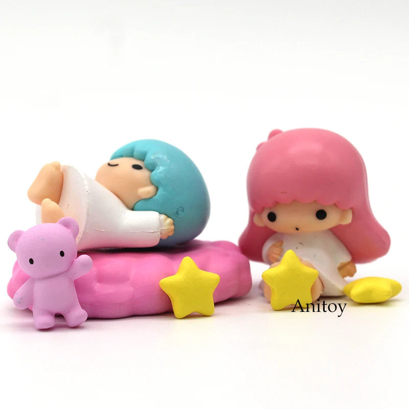 Littletwinstars милые тапочки в виде персонажа аниме nosechara персонажи Little Twin Stars ПВХ, движущаяся фигурка, Коллекционная модель, игрушка(4 см