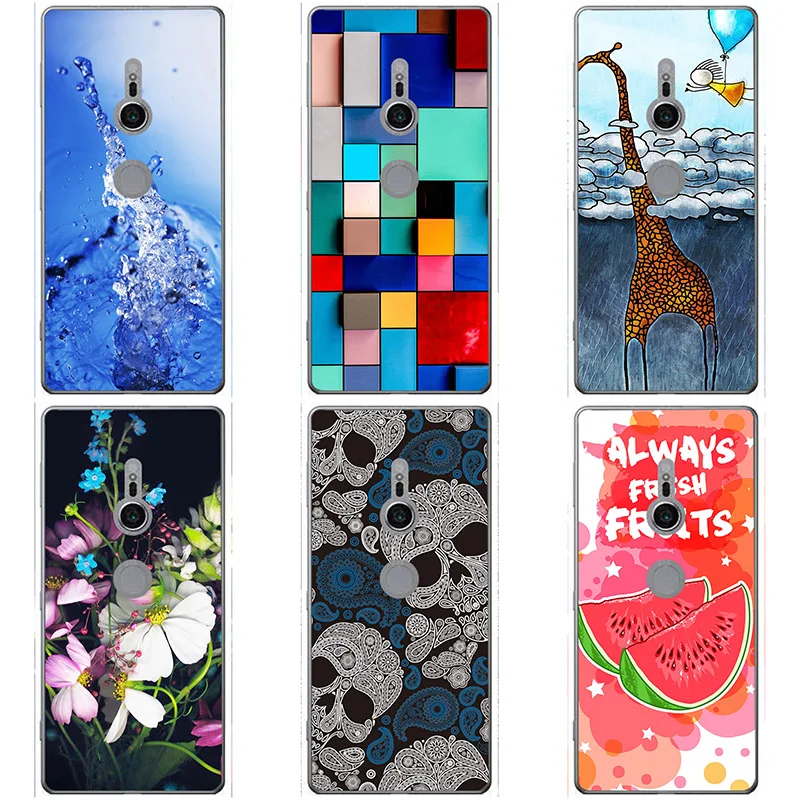 Soft Silicon For Sony Xperia XZ2 H8296 H8216 Case Cover phone shell Colorful Painted Flower Cases |