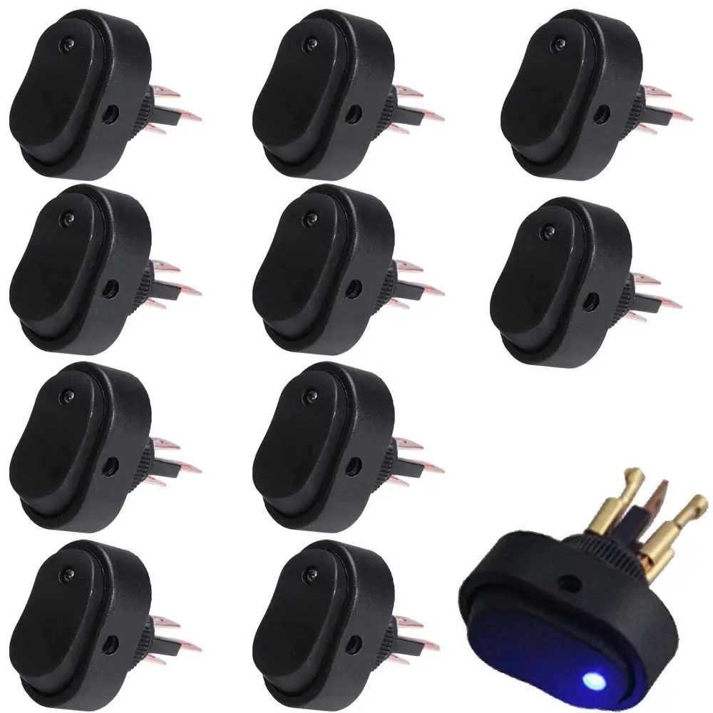 EE support 10 Pcs 12V 30A Heavy Duty Colors LED OFF/ON Toggle Switch Motor Rocker Car Styling | Автомобили и мотоциклы