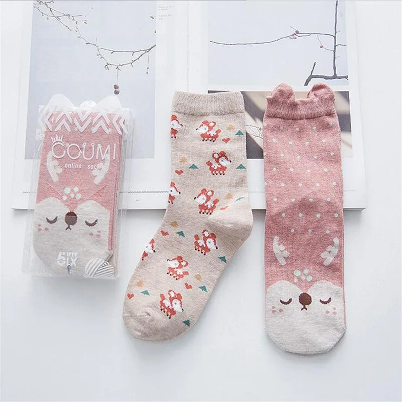 Носки женские хлопковые с мультяшным принтом на осень/зиму|cotton socks for woman|socks