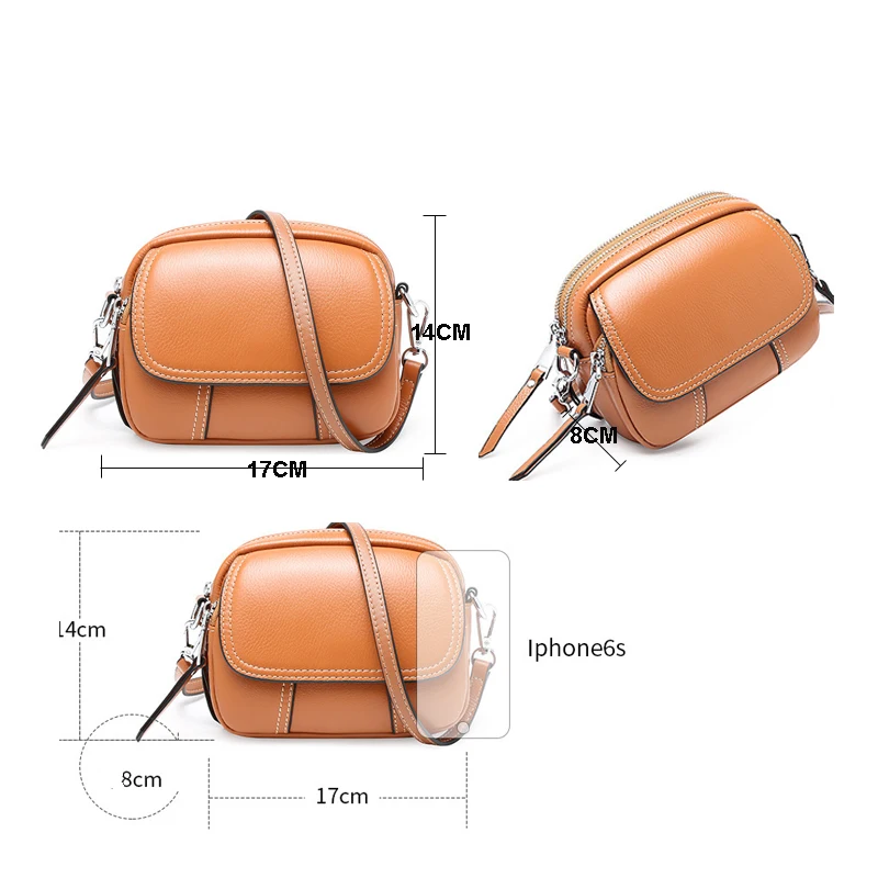 ESUFEIR Fashion Genuine Leather Lady Bags Mini Square Bag Shoulder Crossbody Luxury Brand Designer Small Round Package | Багаж и сумки