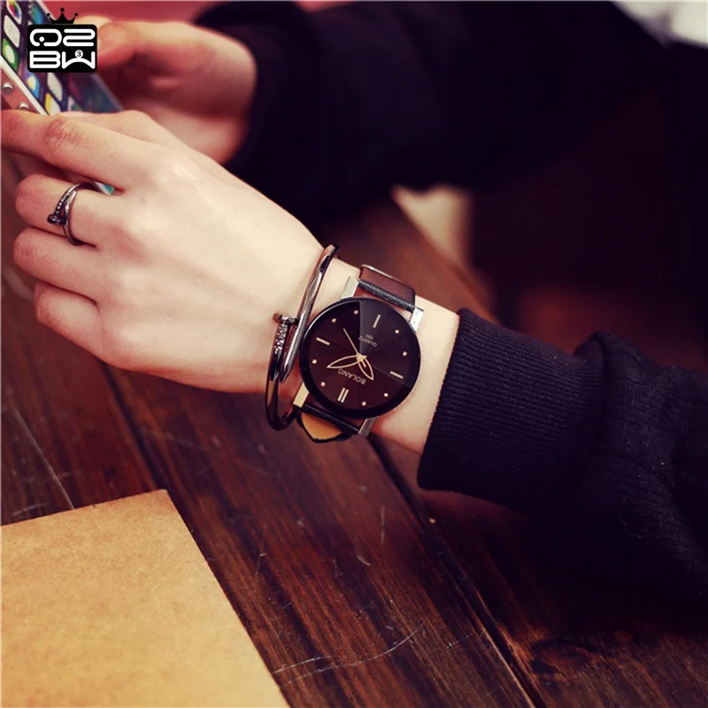 2017 Роскошные Любители Пару Часов Верхней Кожи Водонепроницаемый Кварцевые Часы