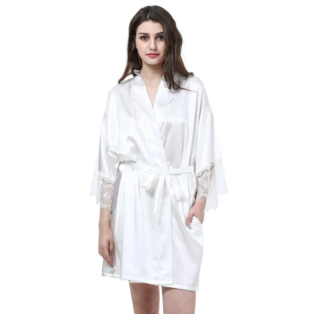 Сексуальный Атласный ночной халат большого размера кружевной банный идеальный