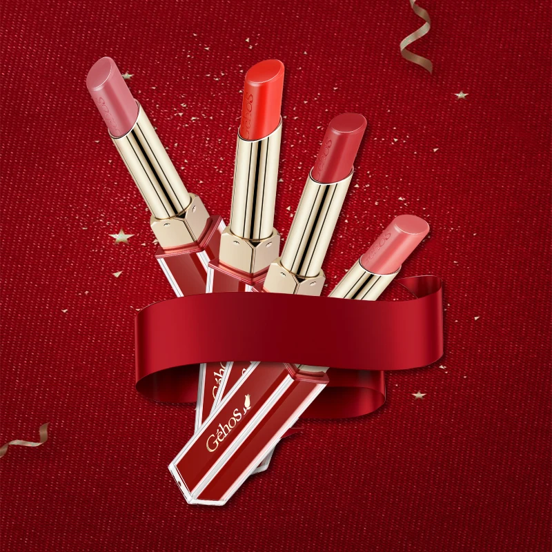 

Luxury elegant lipstick 3.2g waterproof lasting cosmetics moisturizing bright white 4 different colorsA00216XX