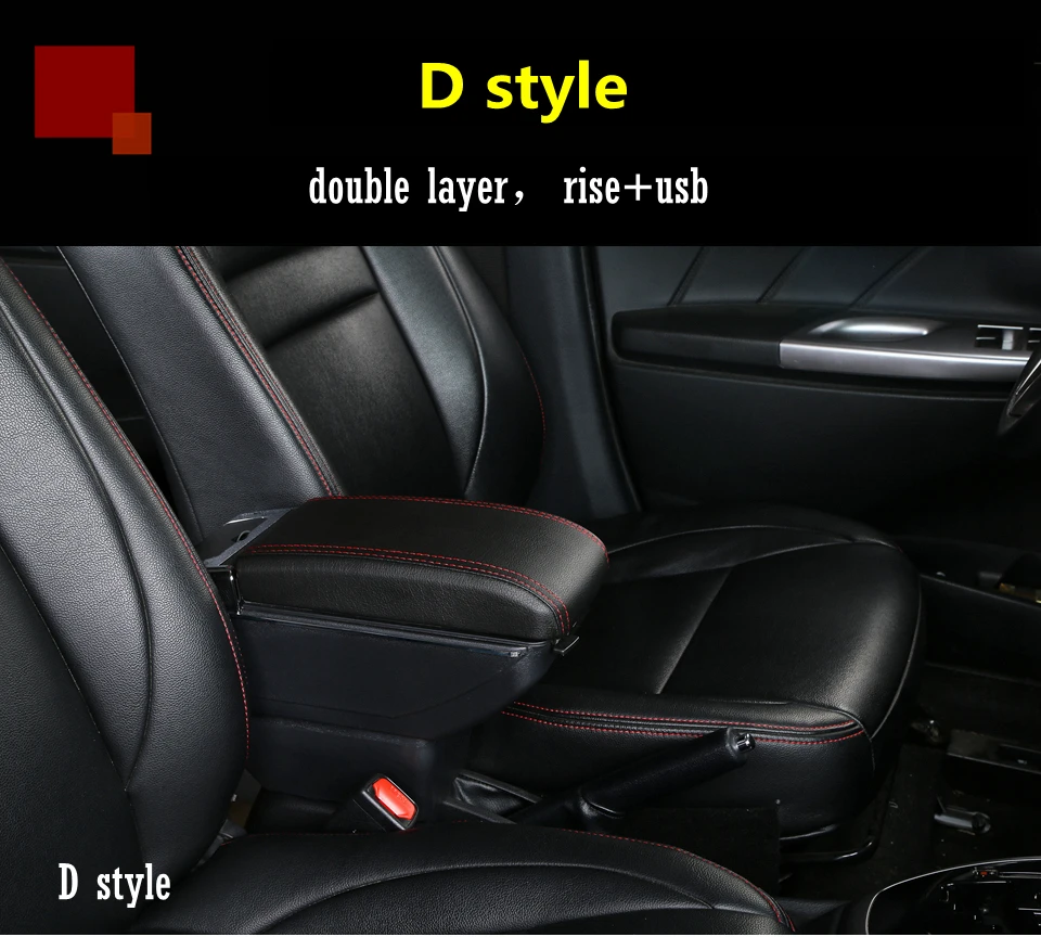 Универсальный автомобильный подлокотник, двойной слой, большое пространство, центральная консоль, коробка для хранения с подстаканником, пепельница, usb зарядка, автомобильный стиль, dec