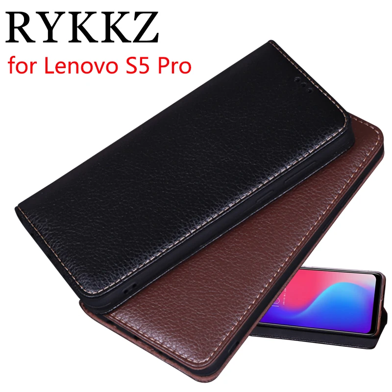 

RYKKZ Luxury Leather Flip Cover For Lenovo S5 Pro Mobile Stand Case For Lenovo S5 S5 Pro Leather 6.2'' Phone Case Cover