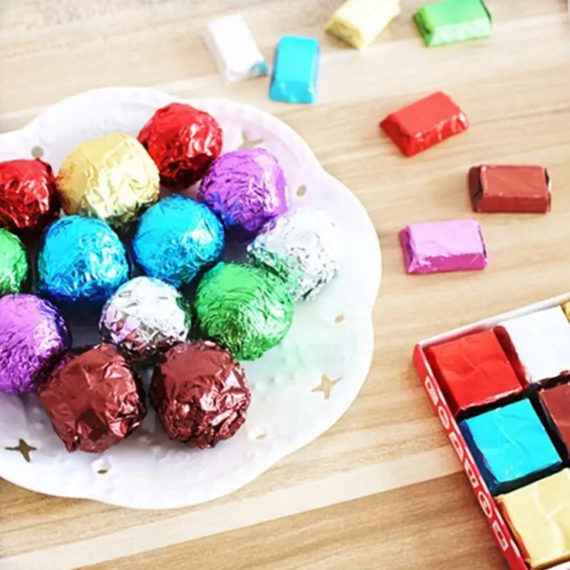 100 шт./лот бумага крепированная листы конфетный сахар шоколадные сладости