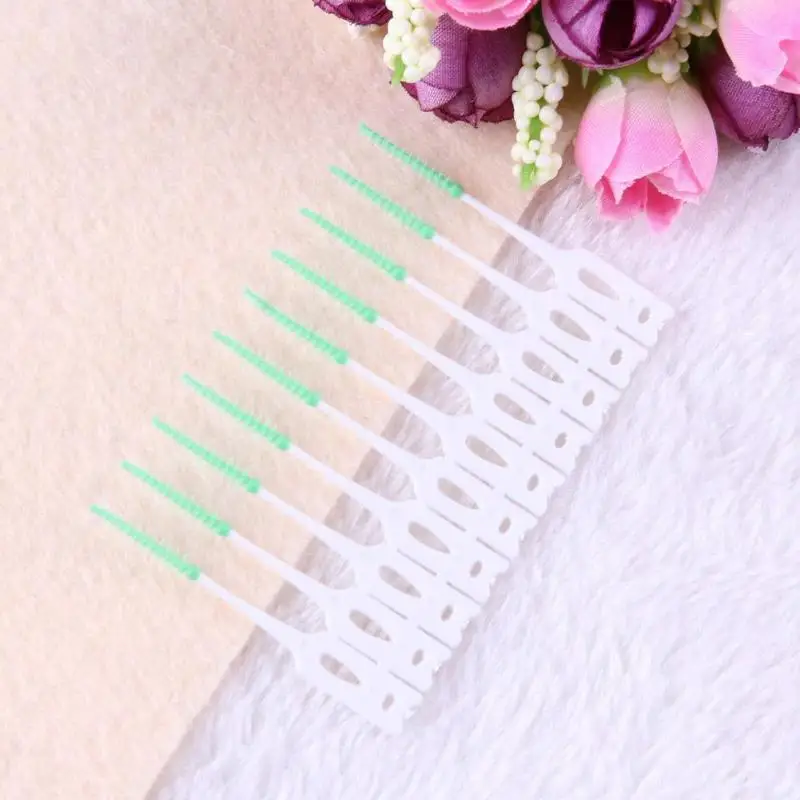 20pcs Soft Silicone Interdental Floss Brushes Tooth Cleaner Oral Care Soft Plastic Interdental Brush Toothpick Healthy Tool
