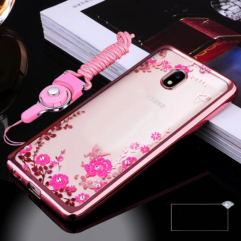 YueTuo etui coque cover case For Samsung Galaxy j7 2017 Pro j730 transparent 3d phone cases back Soft TPU Flower accessories | Мобильные