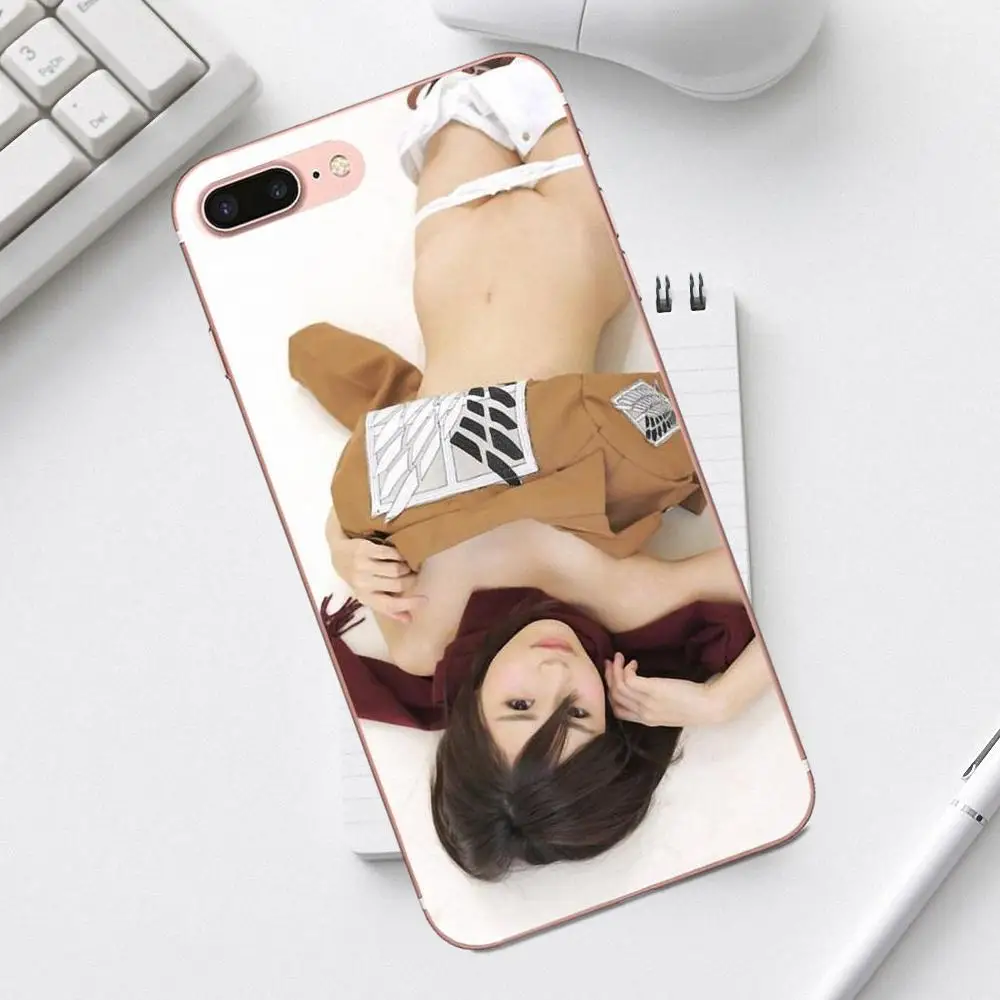 Чехлы из ТПУ для iPhone 4 4S 5 5C SE 6 6S 7 8 Plus X XS Max XR Galaxy A3 A5 J1 J3 J5 J7 2017 атака на титанов Mikasa