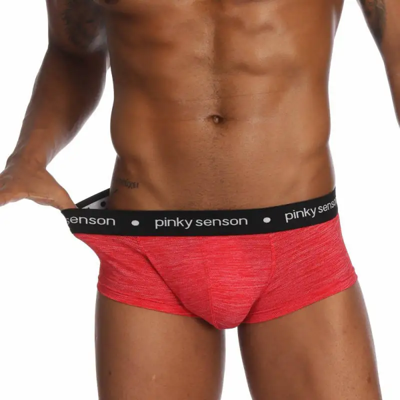 

Summer Soft Mens Underwear Lingerie Solid Color Homme Cueca Underpants Breathable Males Pouch Boxer Shorts Trunks Unterhose 2019