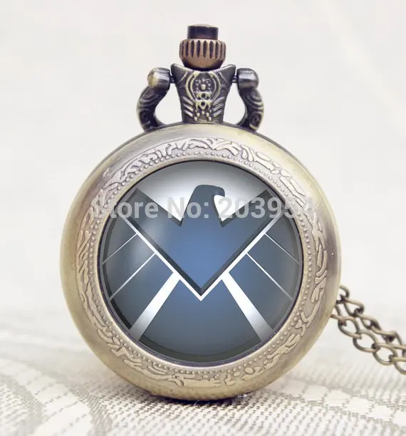 12 шт./лот карманные часы стимпанк стиль ручной работы агенты щит медальон