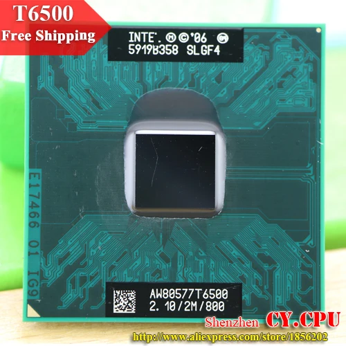 Бесплатная доставка intel cpu ноутбук Core 2 Duo T6500 2M cache/2 1 GHz/800/двухъядерный Socket 479