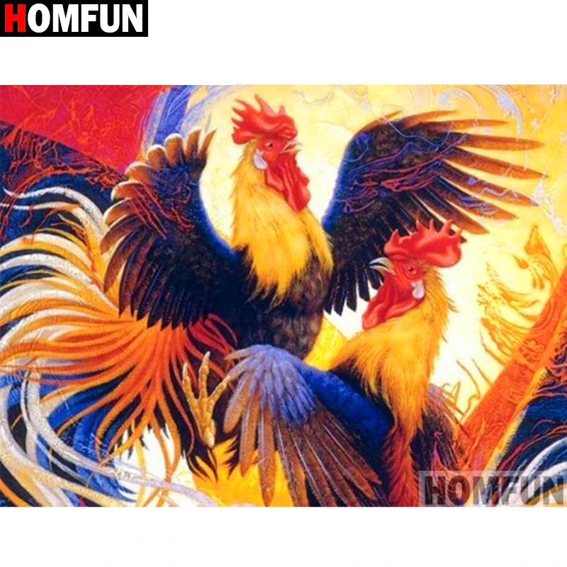 

Алмазная 5D картина HOMFUN «курица», вышивка крестиком, полная выкладка, квадратная/круглая, «сделай сам», домашний декор, подарок, A16540