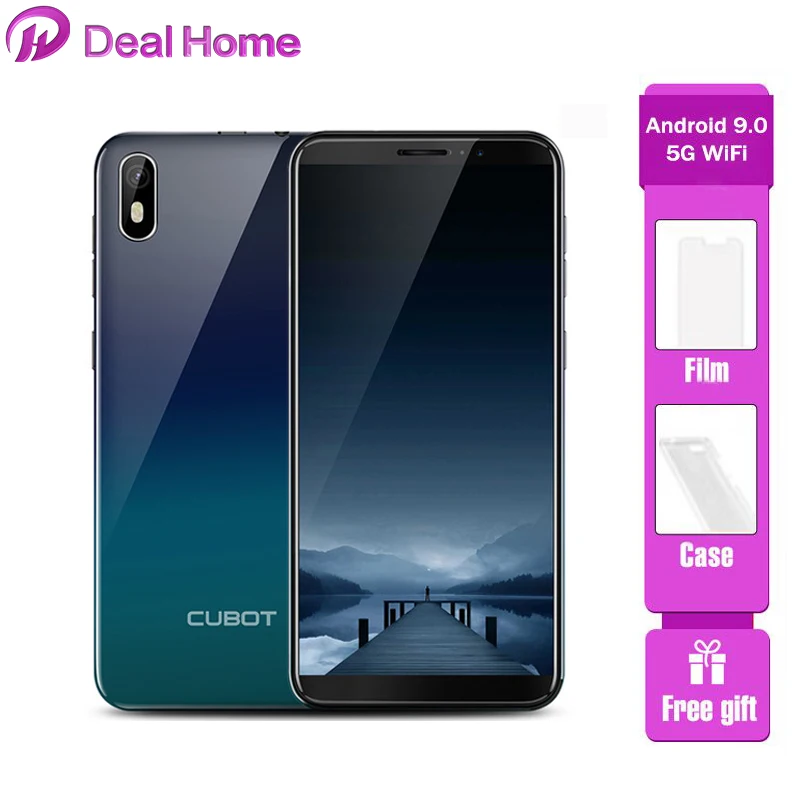 Смартфон Cubot J5 5 дюймовый экран 18:9 Android 9 0 четырёхъядерный процессор MT6580 2 Гб ОЗУ 16