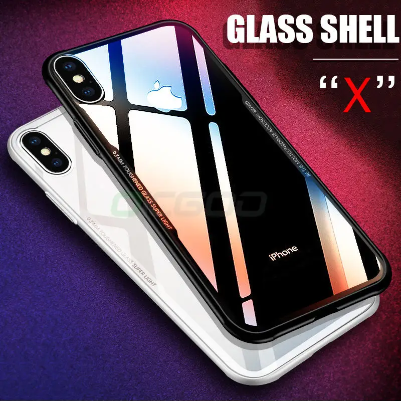 OICGOO роскошный задний стеклянный чехол для телефона iphone 8 7 6 Plus X противоударное