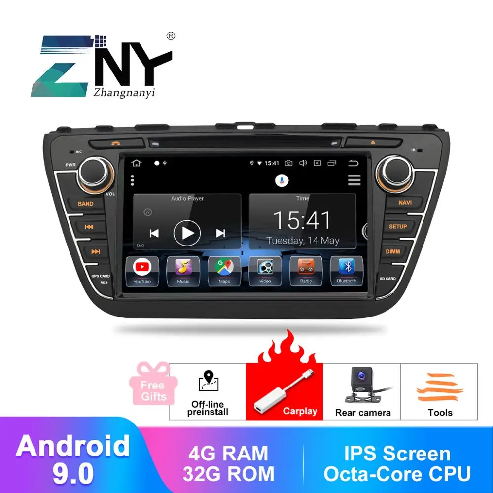 8 &quotips Android 9 0 CarPlay радио для Suzuki SX4 S Cross 2014 2015 2016 gps навигация 2 Din DVD Мультимедиа Аудио