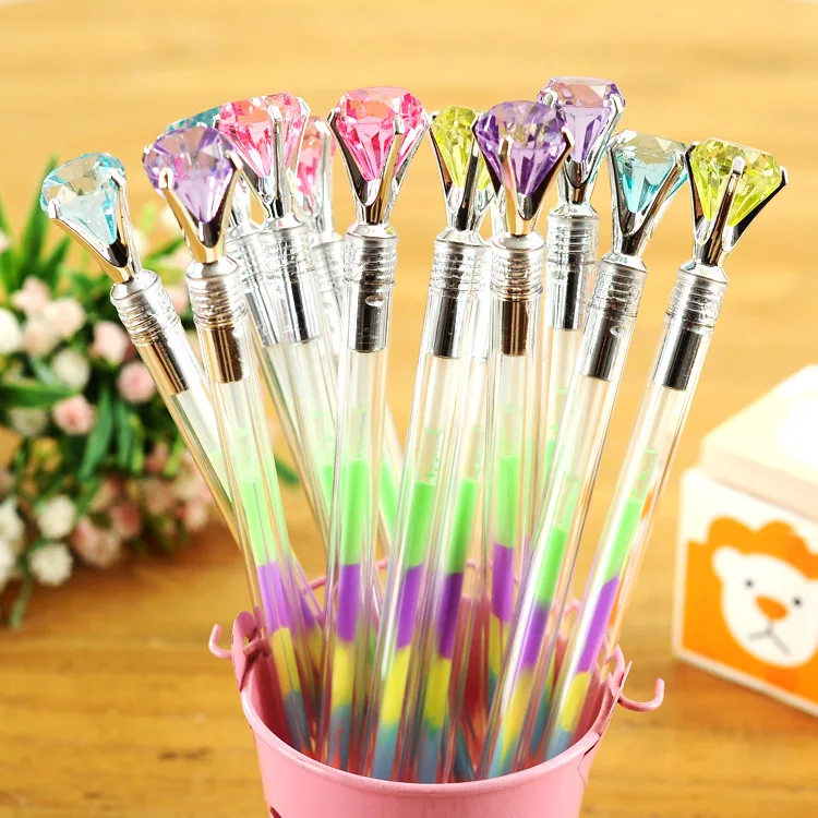 1 шт. креативная гелевая ручка с кристаллами 6 цветов|rainbow gel pen|gel pencolor pen |
