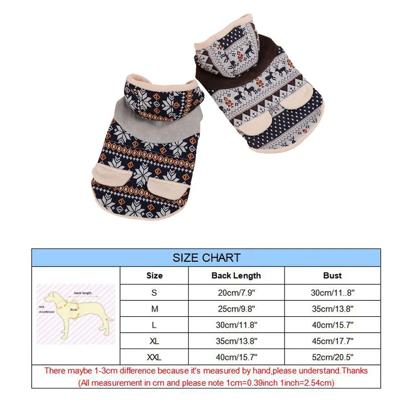 Рождественская одежда для маленькой собаки зимняя собак пальто с изображением