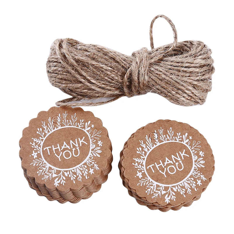 

50pcs Kraft Paper Tags DIY Paper Gift Label Tag Handmade Jewelry Charms Tag Round Wedding Favors /Cookies Decorative Tags