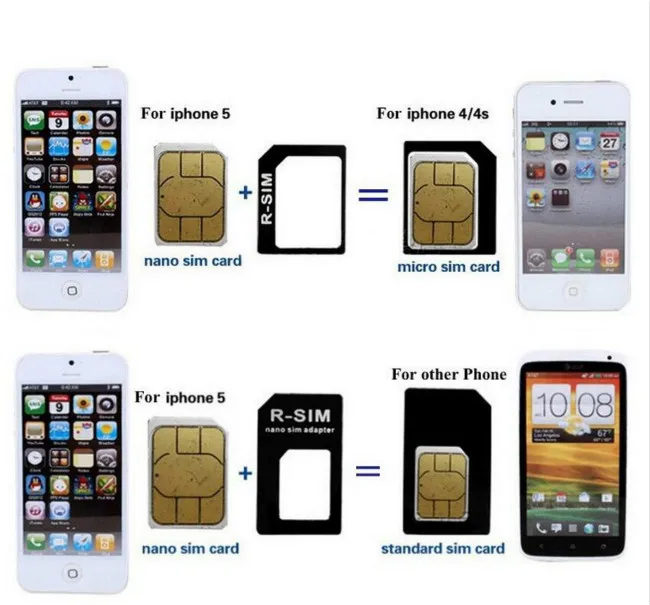 100 комплектов (400 шт.) 4 в 1 адаптер Noosy Nano Micro SIM-карта Шпилька для извлечения iPhone 5 6