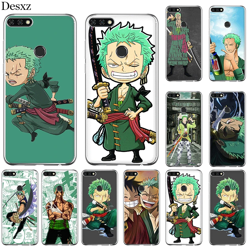 Чехол для телефона Huawei Honor 6A 7A 7X 8X 8 9 10 Pro Lite Y6 2018 цельный Roronoa Zoro Мягкий