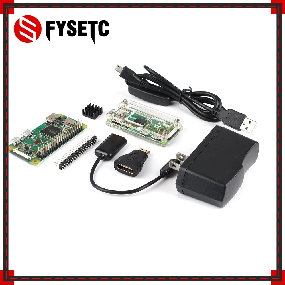 Raspberry Pi Zero WH Kit + акриловый корпус адаптер питания головка GPIO HDMI 5 В 2 А Блок США МП