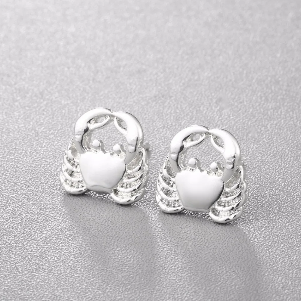 Уникальные серьги-гвоздики Kinitial в виде животных крабов Новое поступление серьги