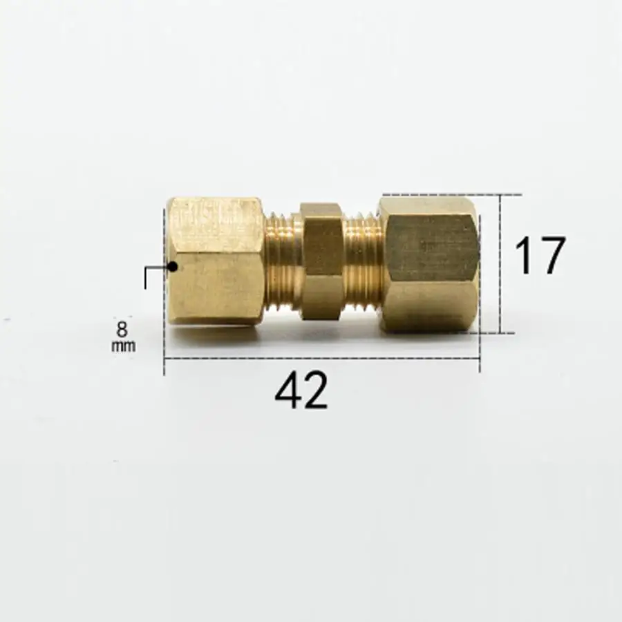 Fit Tube OD 8mm Brass Compression Fitting Union Straight Connector Water Gas Fuel | Обустройство дома
