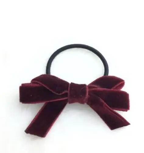 Wine Gum Новое поступление, модные детские милые зимние Бархатные резинки для волос BB, заколки для волос с бантом для девочек, детские боковые заколки, милые аксессуары для волос - Цвет: Wine Gum