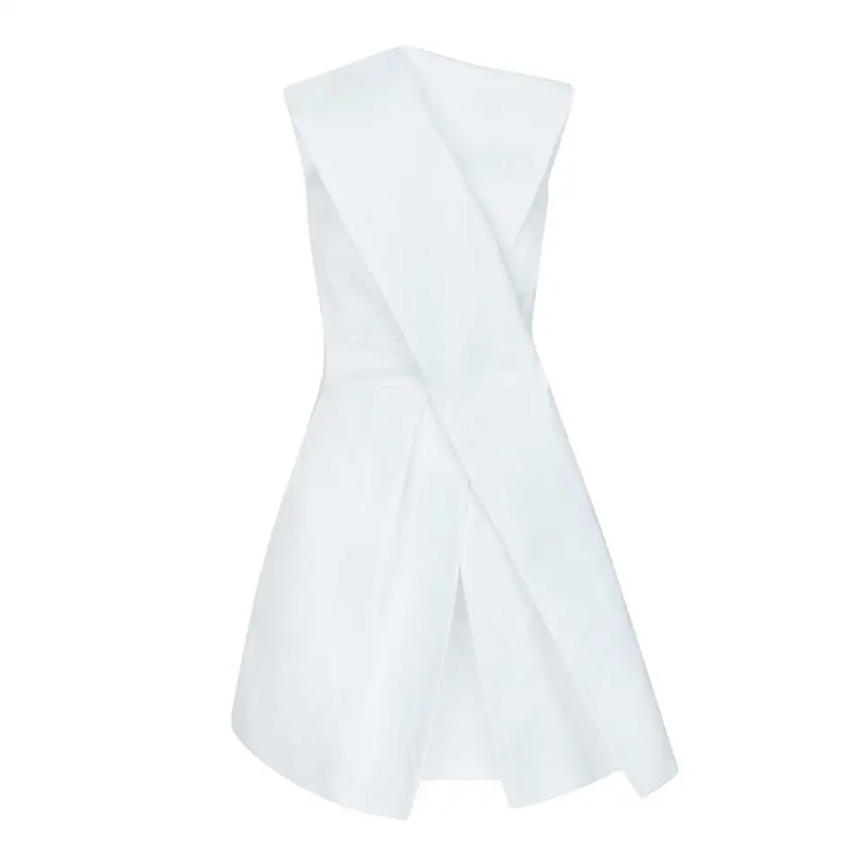 Женское облегающее платье без рукавов белое мини бретелек для ночного клуба лето
