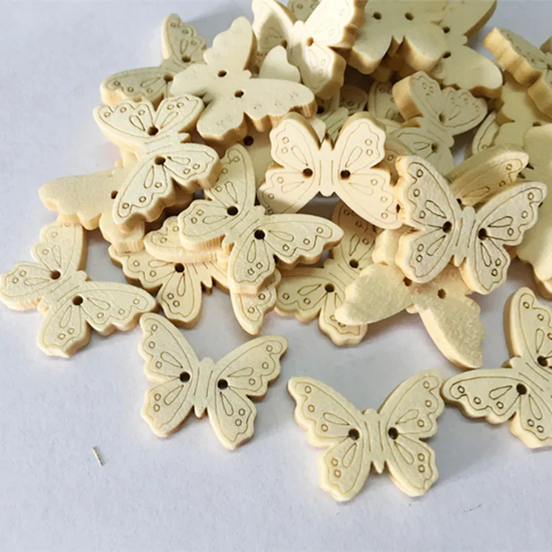 Декоративные деревянные кнопки бабочки для шитья аксессуары скрапбукинга