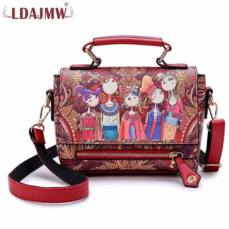 LDAJMW модная национальная Ретро картина женщина мультфильм шаблон сумка на одно