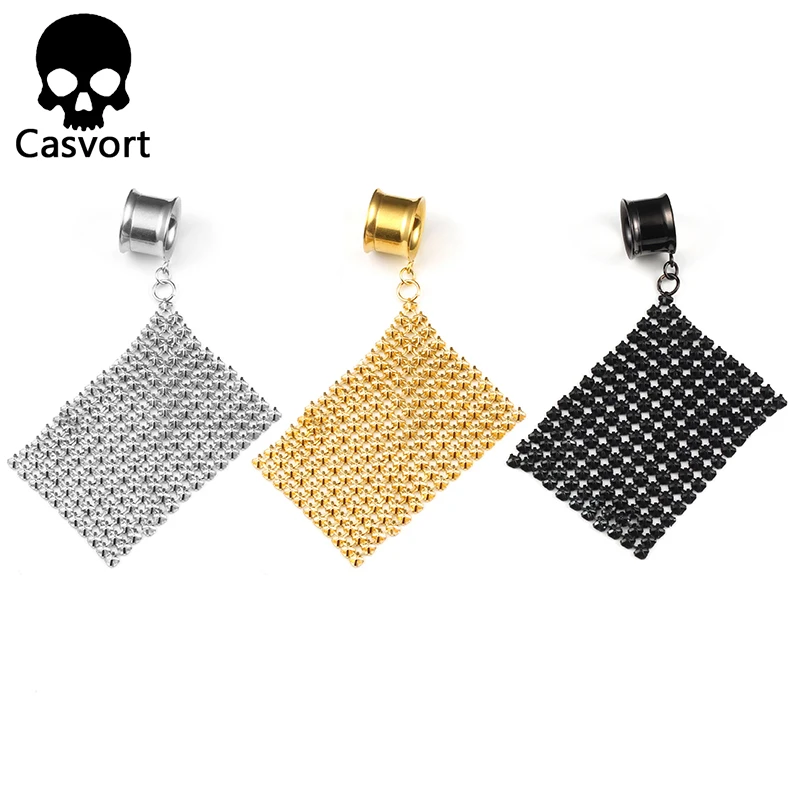 Casvort пирсинг оптовая продажа из нержавеющей стали расклешенные болтающиеся затычки для ушей и туннели