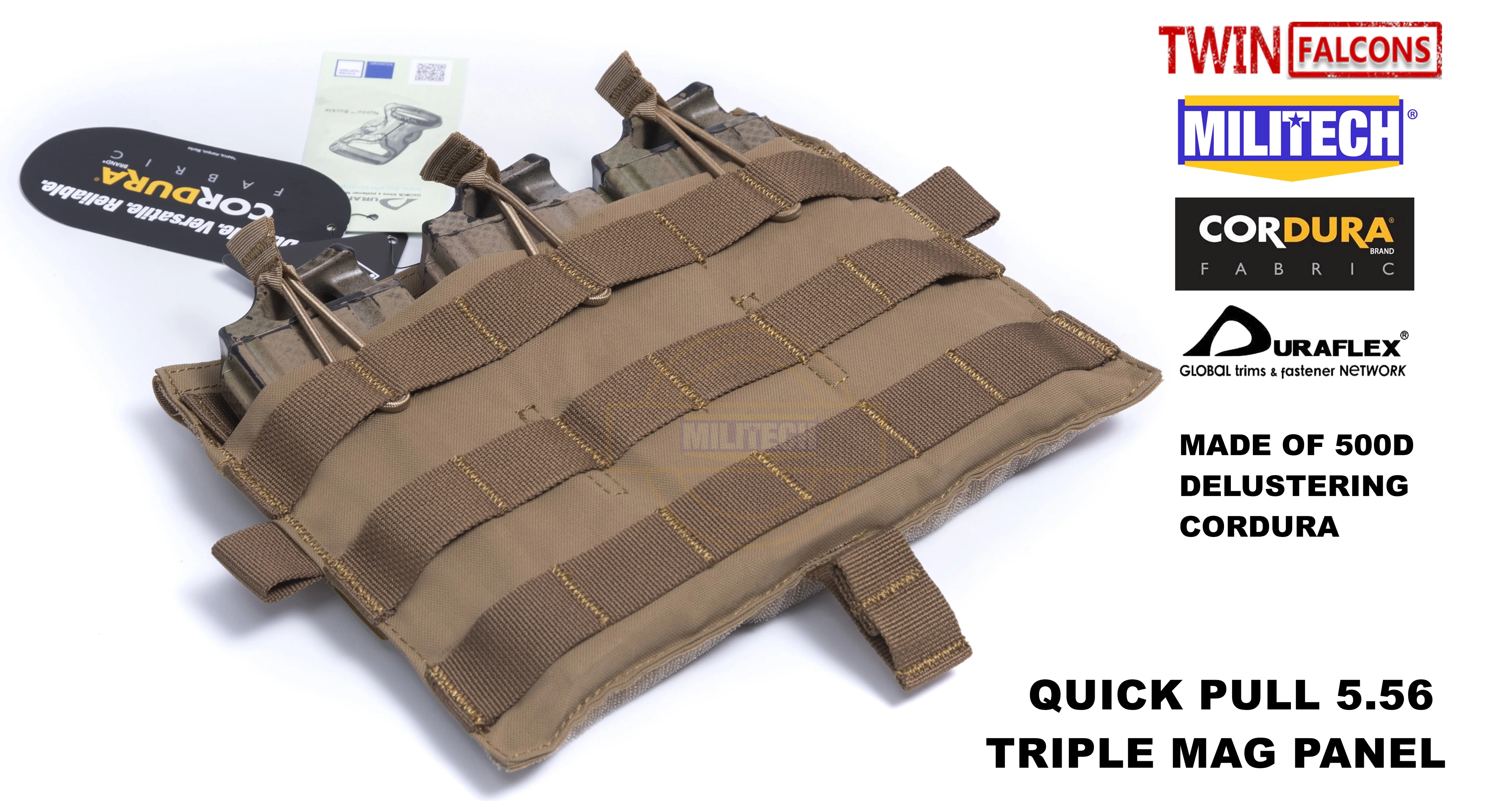 MILITECH twinfalcon TW Delustered Съемный клапан Тройная M4 5 56 Mag плоская панель для AVS CPC JPC 2 0 FCSK