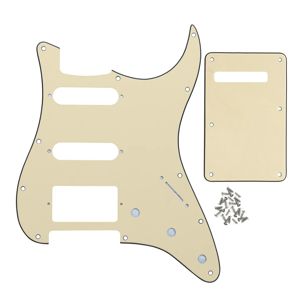 FLEOR набор SSH Pickguard Задняя панель для гитары Tremolo крышка крема и винты