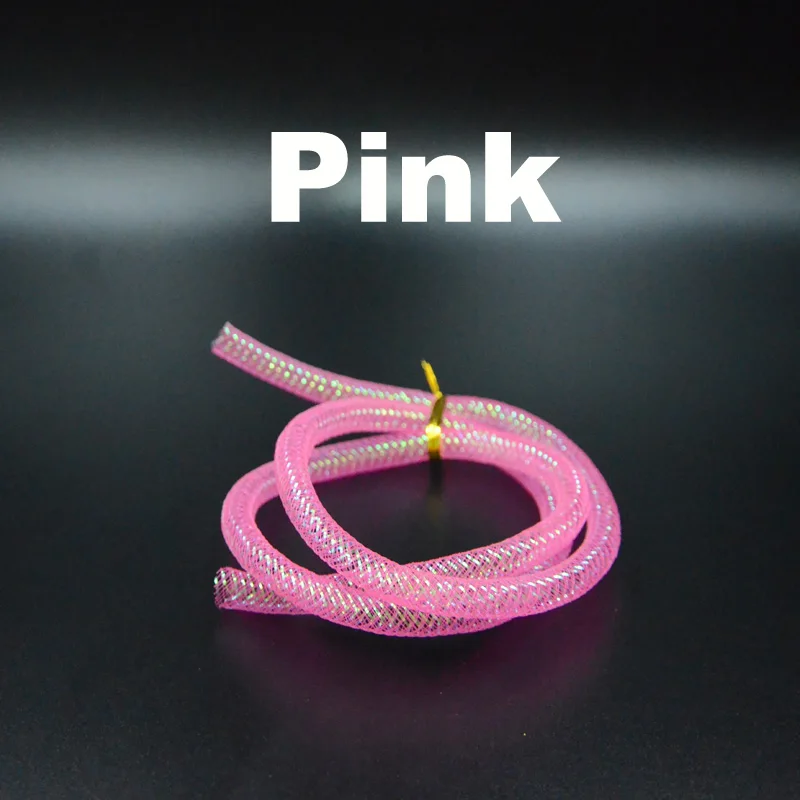 Pink Созерцатель 6 дополнительных цветов диам. 8 мм E-Z оплетка трубок стример тела 3 метра Радужная майларная трубка для ловли нахлыстом синтетический материал - Цвет: Pink