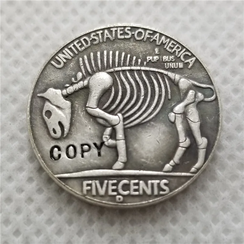Хобо никель Coin_Type # 44_1937 D с гравировкой в виде американского бизона из никеля