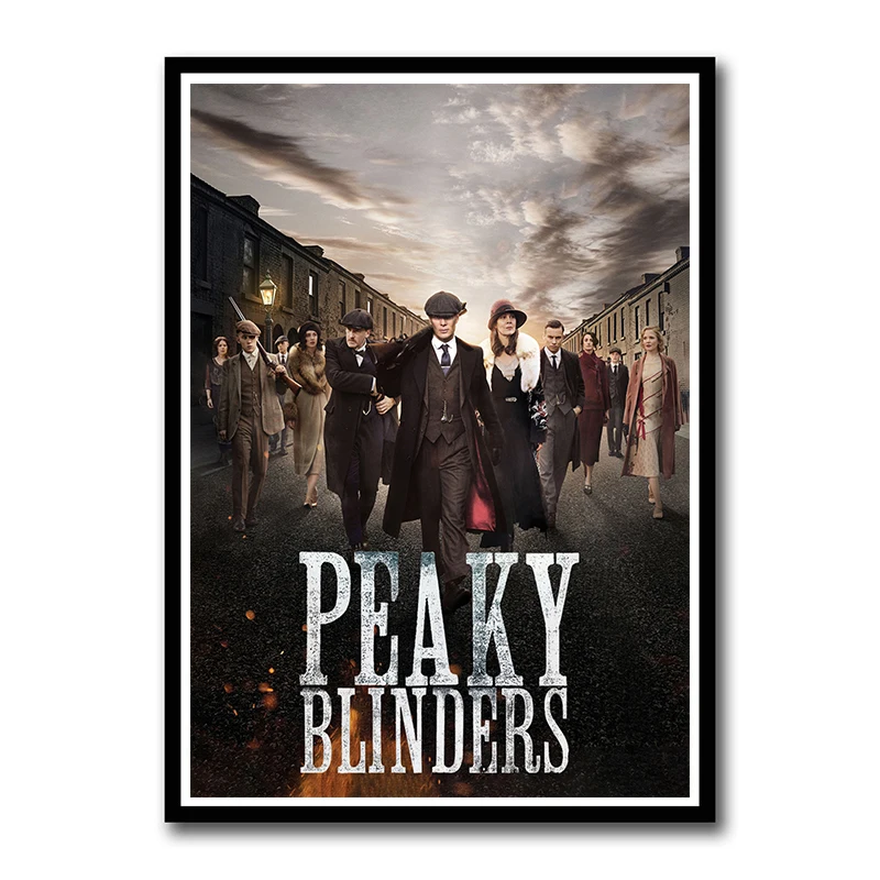 Movie TV Peaky Blinders White Coated Paper Posters Wall Decor Painting for Living Room Home Decoration Frameless - Цвет: Темно-серый